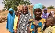 Concern-supported community health workers from the village of Kossoma who have given help and advice to mum Hassana Salouhou. Photo: Darren Vaughan / Concern Worldwide.