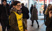 Joanne Callanan raising funds during the Concern Fast. Photo: Kevin Carroll.