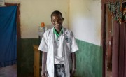 Rufin Glamende (29) has been a nutritional health officer at Gbadengue clinic since August 2015. Photo; Chris de Bode. 
