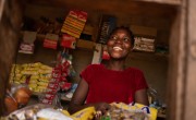 Eliza Manjolo in her shop in Nsanje, Malawi.