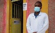 Dr Mohamed Tahir outside the screening room at Legahida health post