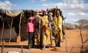 Mumina Mohamed with her children outside her home in Subo village. Photo: Lisa Murray/Concern Worldwide