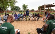 Concern staff visit and meet with IDPs in Pouytenga Centre East. (Photo: Anne Mimault/Concern Worldwide)