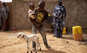 Nafissa Aboubacar (27) with her baby son Soufiane Kassoum (17 months old) and her eldest son Ishak (10) at their home in Tahoua. (Photo: Ed Ram/Concern Worldwide)