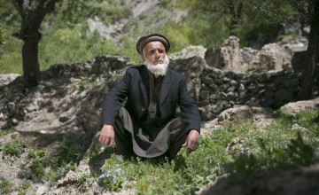 Cuhofran, by the remains of his home, which was destroyed by a flash flood in 2014. Photo: Kieran McConville / Concern Worldwide.