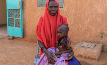 Apsatou with her son Tahirou ( 2 years old ) at Concern's stabilisation centre. Tahirou has been diagnosed with severe malnutrition. Photo: Apsatou Bagaya / Concern Worldwide