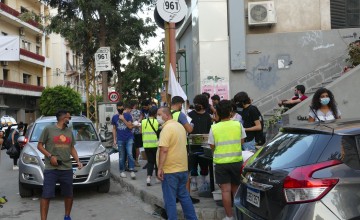 People gather in Beirut after explosion in early August 2020. Photo: Dom Hunt / Concern Worldwide.