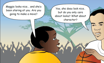 A scene from Better Lives: Life skills in maturation, drug abuse and HIV