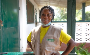 Helen B. Kermun is an ECHO CSO for Grand Bassa County. She trains mobilisers for the vaccine roll out campaign. Gavin Douglas, Concern Worldwide