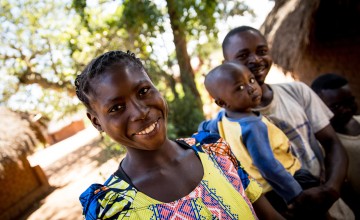 Congolese couple with their 1-year-old baby