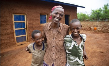 Ethiopian woman with her two sons