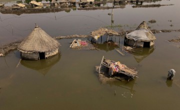 A flooded village in Sindh, Pakistan