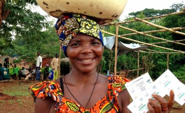 Woman at a seed fair in Central African Republic