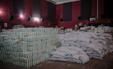 Stock inside the cinema in Khemelnytskyi which is now a community hub. Photo: Simona Supino/Concern Worldwide