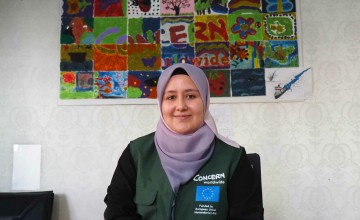 Alaa Alsalih, at the Concern Worldwide office in Sanliurfa, Türkiye