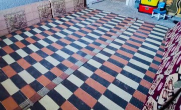 A living room inside a rehabilitated shelter in Northern Syria