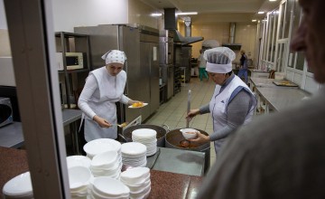 A meal preparation and distribution in western Ukraine