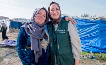 Concern staff member Hatice Firat with Darine* in Turkiye