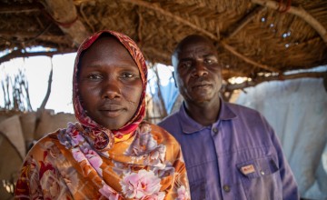 Bahar and Arafa in their camp in Chad 