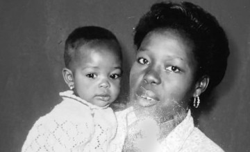 Aline Joyce Berabose as a baby with her mother Marie-Ange Beriman