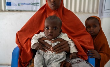 Naima (22) is married with two young daughters: Jamilah, who is 2 years and 8 months old, and Leyla who is 6 months old. Naima currently lives in Mogadishu, as an IDP. Photo: Eugene Ikua/Concern Worldwide