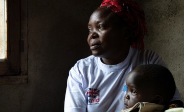 Aldegonde is happy that her son Japhet now has improved energy and mobility Photo: Eugene Ikua/Concern Worldwide
