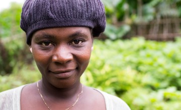 Kebah Bemah is a single mother of two girls and three boys and a participant in one of our farmer field schools in Lofa County, Liberia. Photograph taken by Kieran McConville/Concern Worldwide.