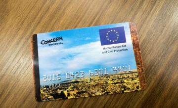 An example of an e-voucher card that is used by Syrian Refugees in Turkey. Photo: Kevin Carroll / Concern Worldwide.