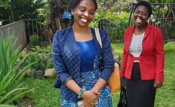Aline Joyce Berabose and her mother, Marie Ange in Kigali, March 2018. Photo: Marie Madden/Concern Worldwide.