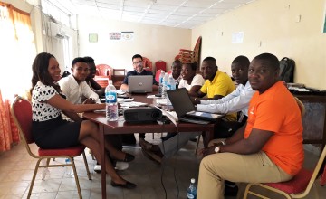 Carlos with data collectors and the Monitoring & Evaluation team. Photo: Concern Worldwide.