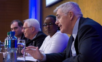 Concern Worldwide CEO Dominic MacSorley speaks at the Irish Humanitarian Summit. Photograph taken by UCD CHA.