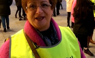 Carmel Hayes from Donabate was out on the streets of Dublin enthusiastically shaking her bucket for Concern FAST. Photo: Concern Worldwide.