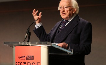 President Michael D. Higgins giving his keynote address at Concern Worldwide’s Resurge2018 in Dublin Castle on 7 September 2018. Photo: Photocall Ireland.