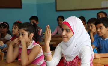 Syrian refugee children attend a Concern temporary education centre in south-eastern Turkey, funded by the European Union. Photo: EU/ECHO/Caroline Gluck.