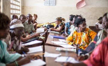 Teacher training at Mile-91 school, Tonkolili, Sierra Leone. Photo: Michael Duff / Concern Worldwide.