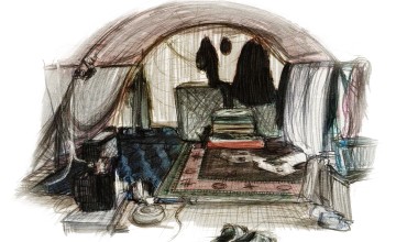 The Displaced Youth from Six Years of War, Six Shattered Lives-an illustration series to mark six years of war in Syria. Artist:Marc Corrigan,2017.