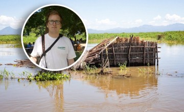 A scene of devastation in Malawi after Cyclone Idai and Gavin Douglas (inset). Photo: Concern Worldwide