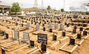 Thousands of graves at Kingtom cemetary in Sierra Leone.