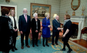 Karl Vekins (second facing from left) in Áras an Uachtaráin.Photo: Concern Worldwide