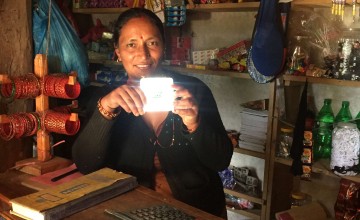 A solar panel light in Nepal. Photo: Concern Worldwide.