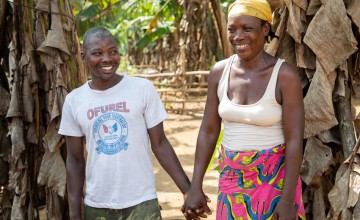 Rebecca Dolley with her husband Jeremiah in Nakai Town. The couple have four children together. Photo: Gavin Douglas / Concern Worldwide