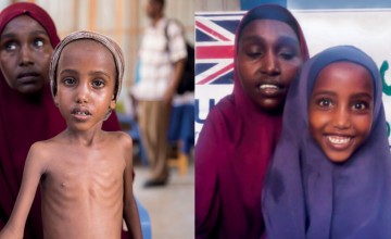 Five-year-old Yasmiin's* life has been transformed due to treatment at a Concern health centre in Mogadishu, Somalia. Photo: Concern Worldwide.
