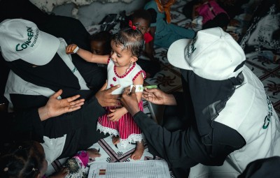 A young takes part in Concern's health screening