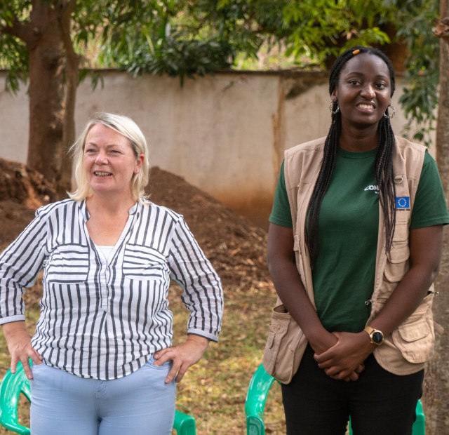 Sinead Morgan and Tabitha Kumwembe at the Concern Malawi office