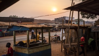 A general view of the street in Yaloké on 23/02/22. 