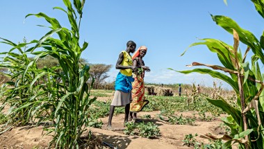 Two women in Naoros community farm