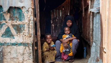 Rugiyo* (20) mother of 2 children lives in an IDP site in Mogadishu with her husband and children. Photo: Mustafa Saeed/Concern Worldwide