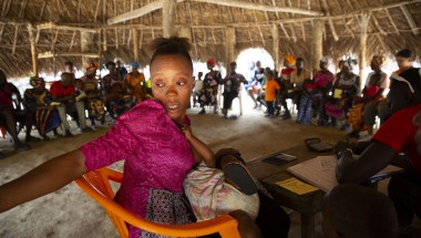 Assanatu Konteh at a meeting in Sierra Leone