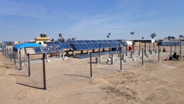 Solar-panels for water network in IDP Camp Northern Syria. Photo: Concern Worldwide.