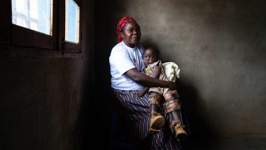 Aldegonde Kasoki Simisi (42) pictured with her son Japhet Kambale Kamathe  Photo: Eugene Ikua/Concern Worldwide